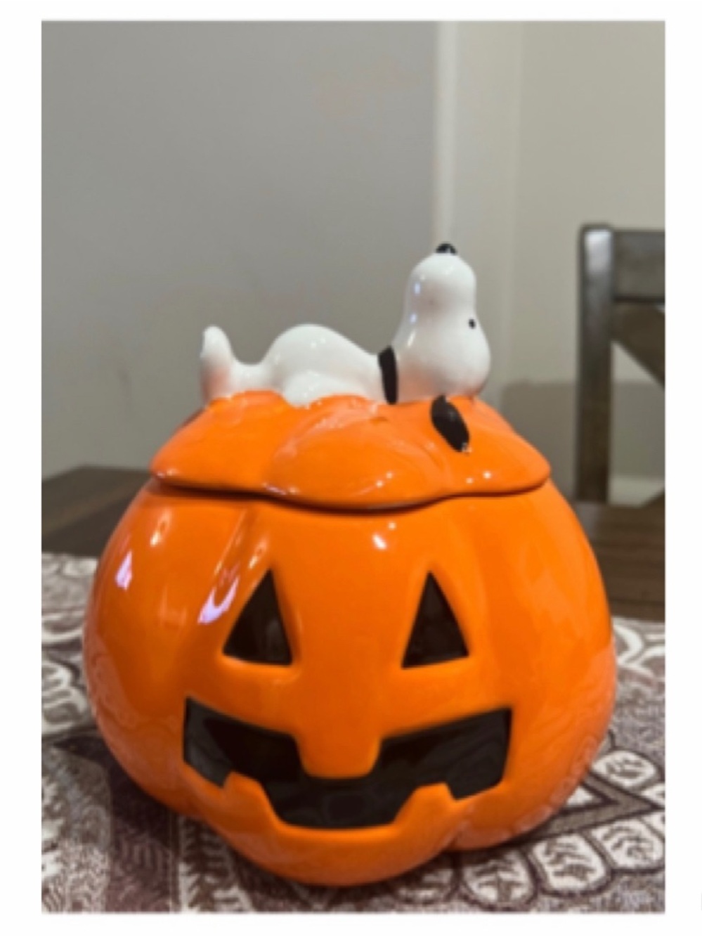 NEW Rae Dunn x Peanuts Snoopy Happy Halloween Jack O’Lantern Pumpkin Canister